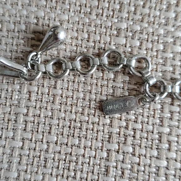 Vintage Monet Silver Tone Statement Pendant Necklace - Picture 3 of 4